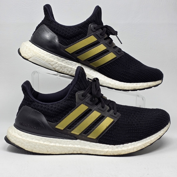 Adidas UltraBoost 4.0 Mens Sz 8.5 DNA Running Shoes Black Gold FY9316 Pre-owned - Picture 2 of 10